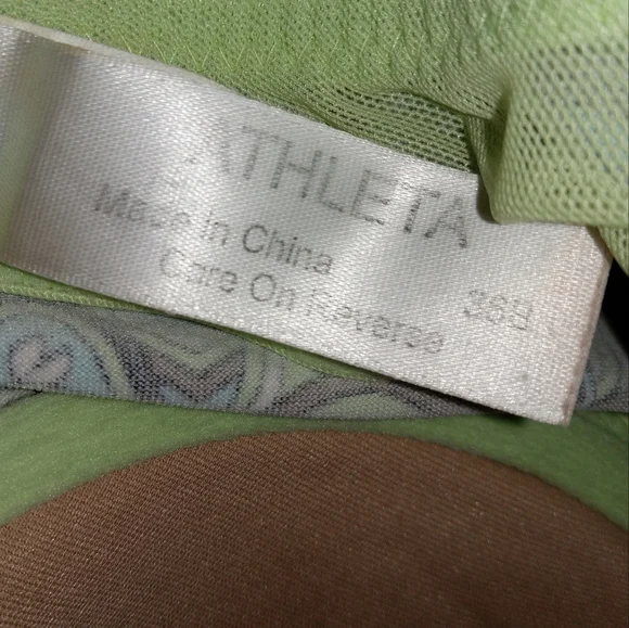 5 for $10 Athleta Green & Blue Tankini Top w/ Built in Underwire Bra size 36B - Picture 4 of 8